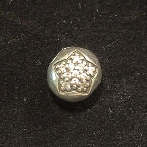 Pandora 925 Silver Star Clip Charm With Clear CZ Accents